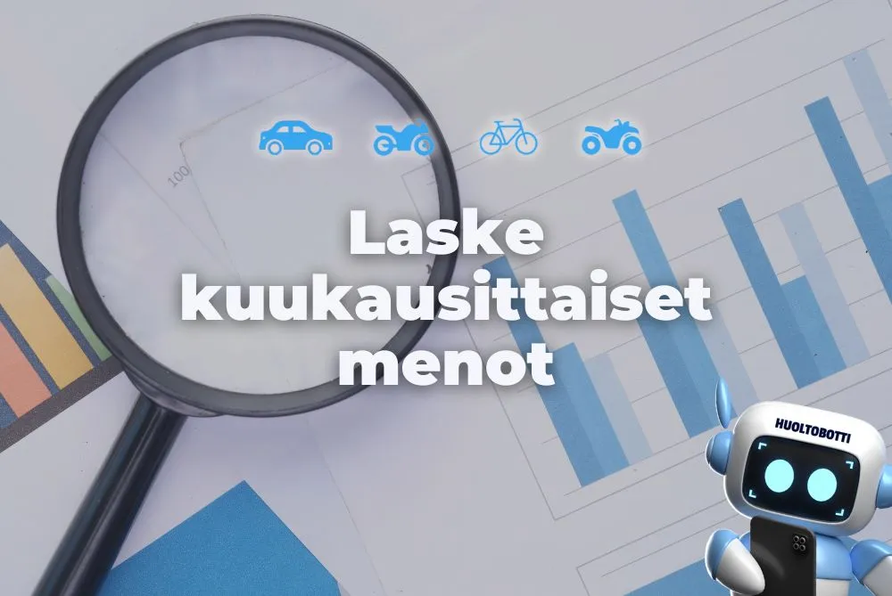 Talouslaskuri, jonka avulla voit laskea kuukausittaiset tulot sekä menot.